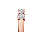 Rose gold Round Diamond Channel Set Half Eternity Band with Shared Prong Setting_5