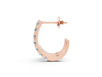 Rose gold Round Diamond Channel-Set Hoop Earrings with Bar Prong Setting_1