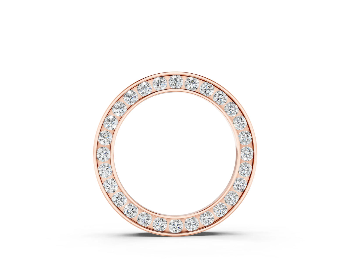 Rose gold Round Diamond Channel Set Pendant