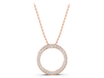 Rose gold Round Diamond Channel Set Pendant_1