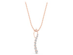 Rose gold Round Diamond Channel Set Vertical Bar Pendant_1