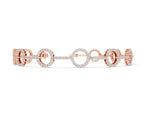 Rose gold Round Diamond Circle Link Tennis Bracelet with Pavé Setting