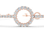 Rose gold Round Diamond Circle Link Tennis Bracelet with Pavé Setting_1