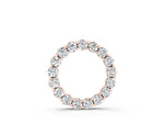Rose gold Round Diamond Circle Pendant with Prong Setting
