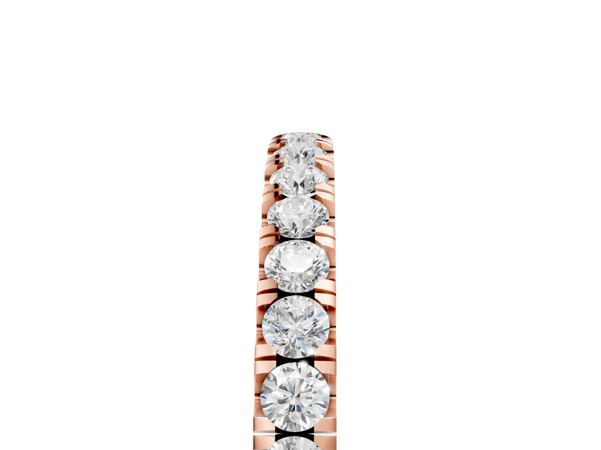 Rose gold Round Diamond Classic Half Eternity Band with Shared Prong Setting_5