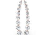 Rose gold Round Diamond Climber Earrings with Prong Setting on Curved Band