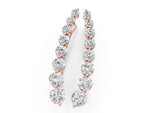 Rose gold Round Diamond Climber Earrings with Prong Setting on Curved Band_1