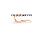 Rose gold Round Diamond Climber Earrings with Prong Setting on Curved Band_2