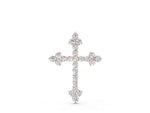 Rose gold Round Diamond Cluster Cross Pendant with Prong Setting