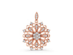 Rose gold Round Diamond Cluster Milgrain Pendant