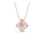 Rose gold Round Diamond Cluster Pendant with Prong Setting_1