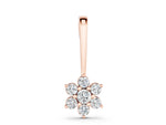 Rose gold Round Diamond Cluster Pendant with Six-Prong Setting