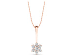 Rose gold Round Diamond Cluster Pendant with Six-Prong Setting_1
