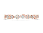Rose gold Round Diamond Cluster Tennis Bracelet with Bezel Setting and Four-Prong Clasp