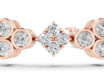 Rose gold Round Diamond Cluster Tennis Bracelet with Bezel Setting and Four-Prong Clasp_1