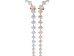 Rose gold Round Diamond Curved Drop Earrings