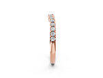Rose gold Round Diamond Curved Pavé Wedding Band with Shared Prong Setting_2