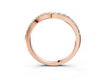 Rose gold Round Diamond Curved Pavé Wedding Band with Shared Prong Setting_3