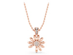 Rose gold Round Diamond Daisy Flower Pendant with Diamond Accents_1
