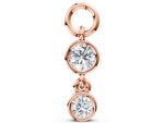 Rose gold Round Diamond Double Drop Huggie Charm