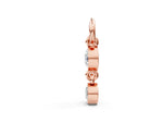 Rose gold Round Diamond Double Drop Huggie Charm_1