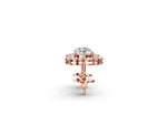 Rose gold Round Diamond Double Halo Stud Earrings with Prong Setting_2