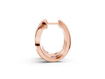 Rose gold Round Diamond Double Row Huggie Hoop Earrings_1