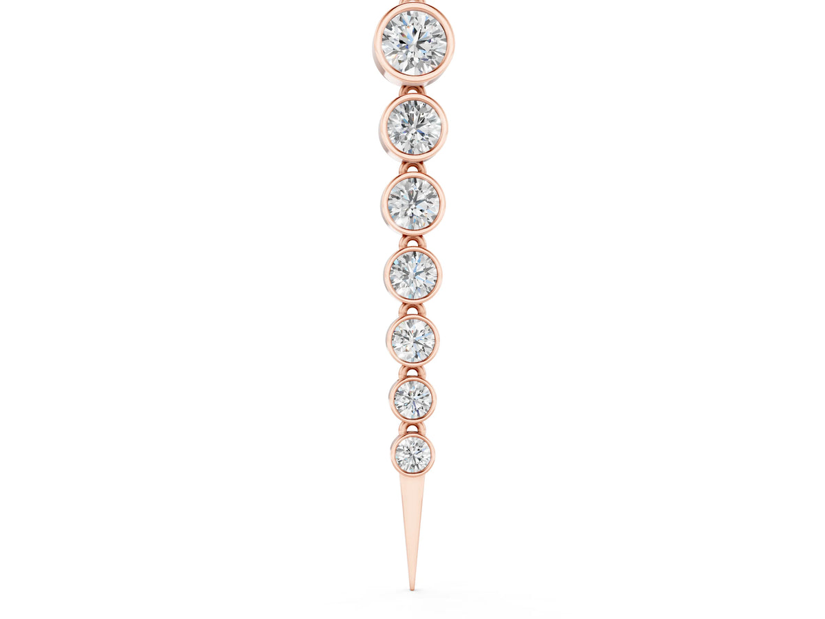 Rose gold Round Diamond Drop Necklace with Bezel Setting