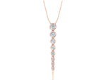 Rose gold Round Diamond Drop Necklace with Bezel Setting_1