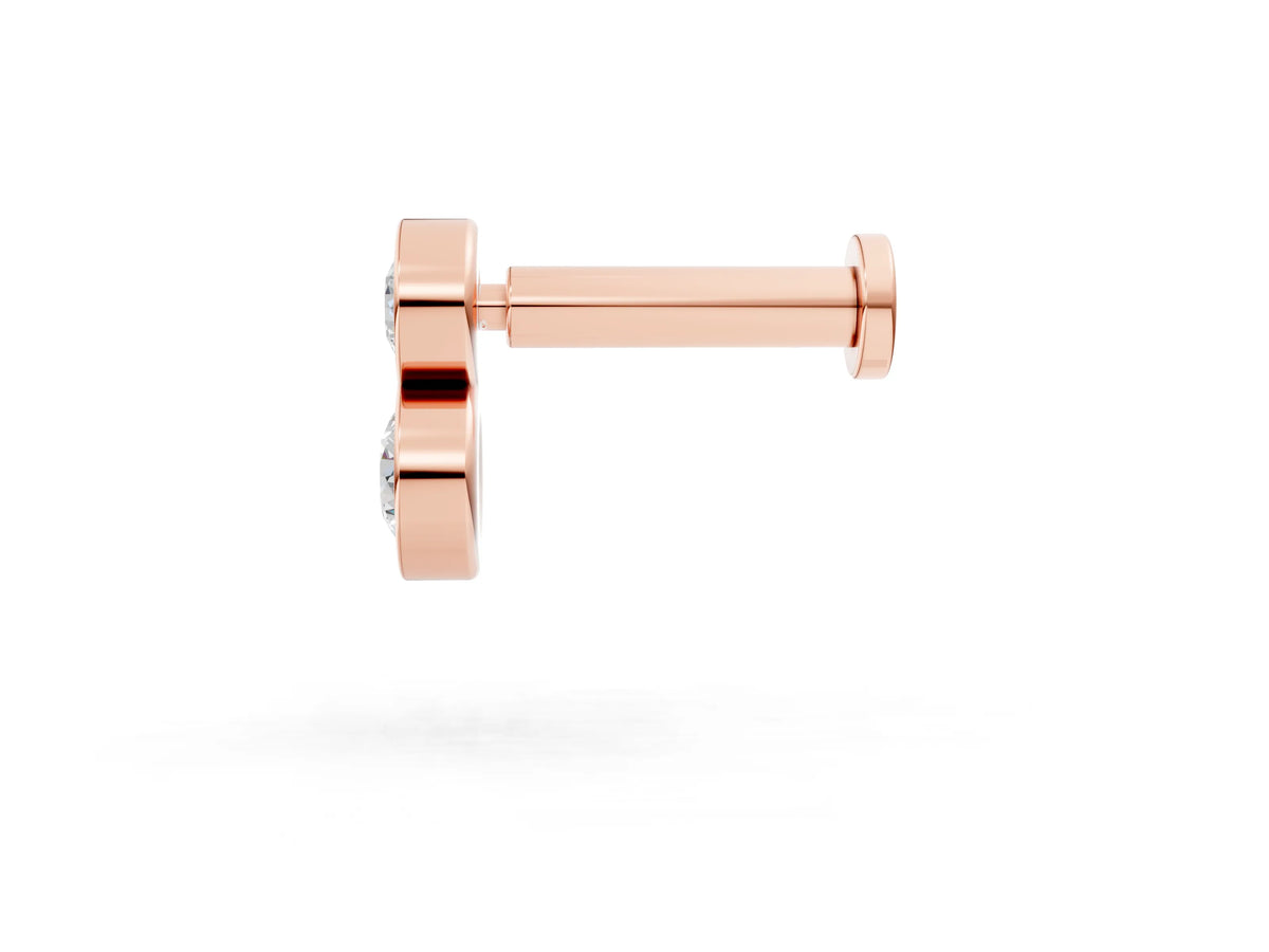 Rose gold Round Diamond Duo Flatback Earring_1