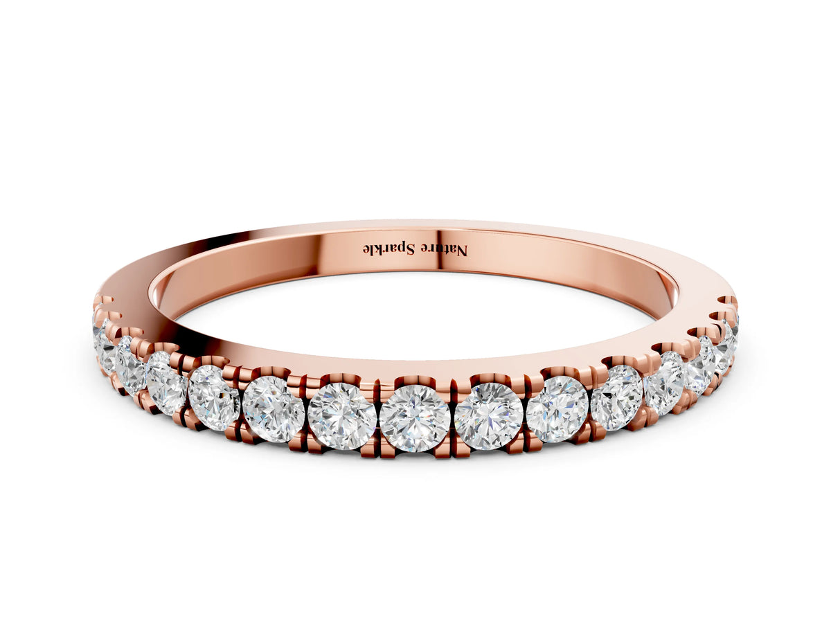 Rose gold Round Diamond Eternity Band with Prong Setting