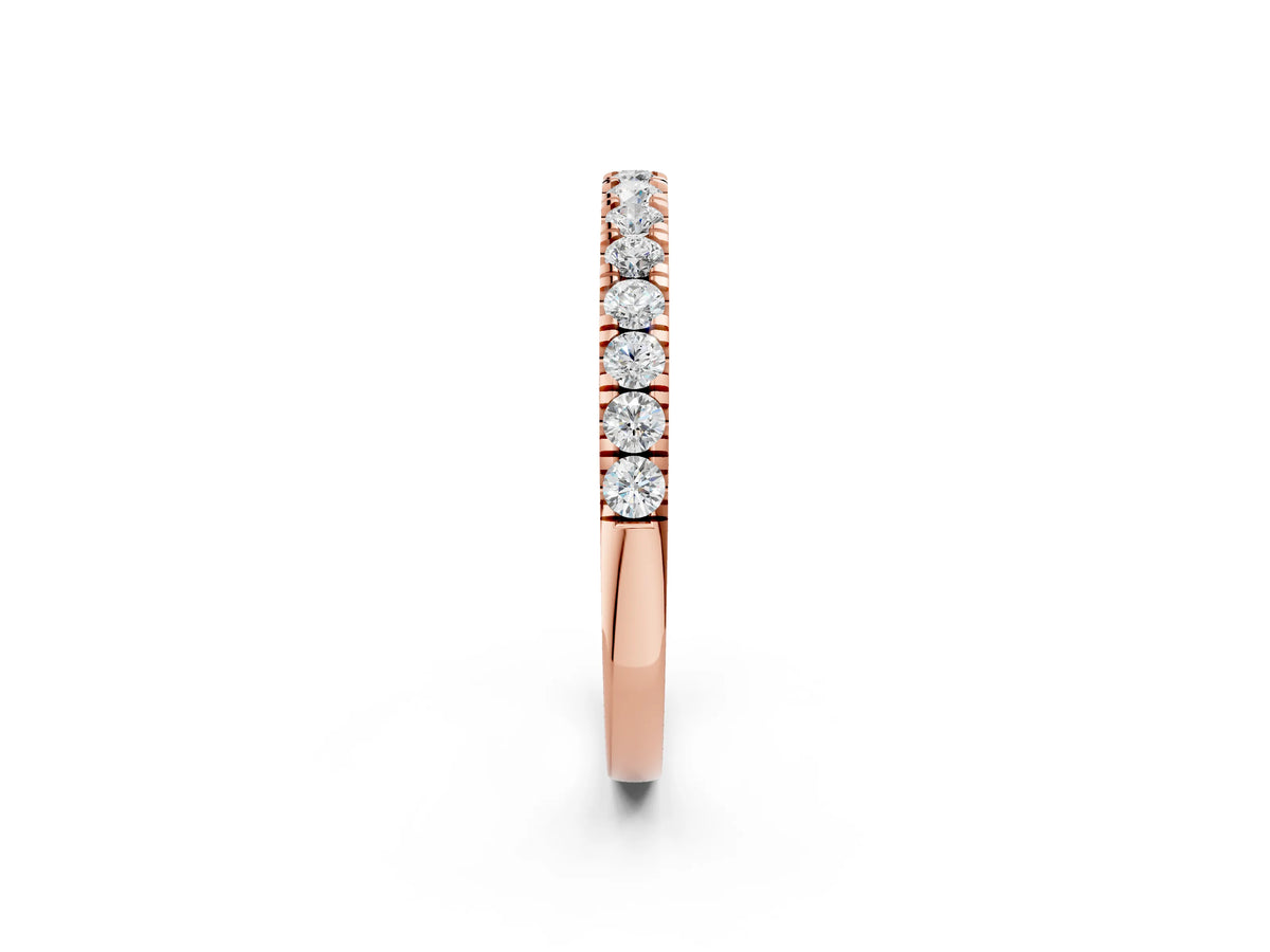 Rose gold Round Diamond Eternity Band with Prong Setting_2