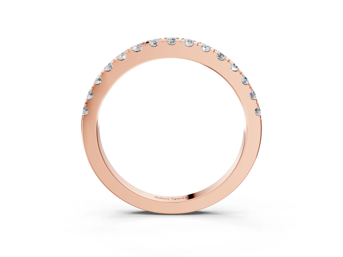 Rose gold Round Diamond Eternity Band with Prong Setting_3