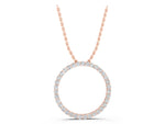 Rose gold Round Diamond Eternity Pendant with Prong Setting_1