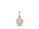 Rose gold Round Diamond Floral Cluster Pendant with Prong Setting
