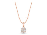 Rose gold Round Diamond Floral Cluster Pendant with Prong Setting_1