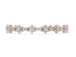 Rose gold Round Diamond Floral Cluster Tennis Bracelet with Prong Setting
