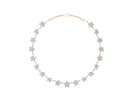 Rose gold Round Diamond Floral Station Necklace with Diamond Accents_1