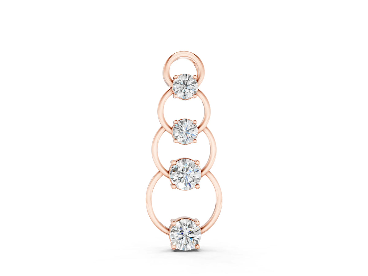 Rose gold Round Diamond Four-Prong Circle Pendant