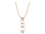 Rose gold Round Diamond Four-Prong Circle Pendant_1