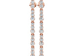 Rose gold Round Diamond Graduated Dangle Earrings