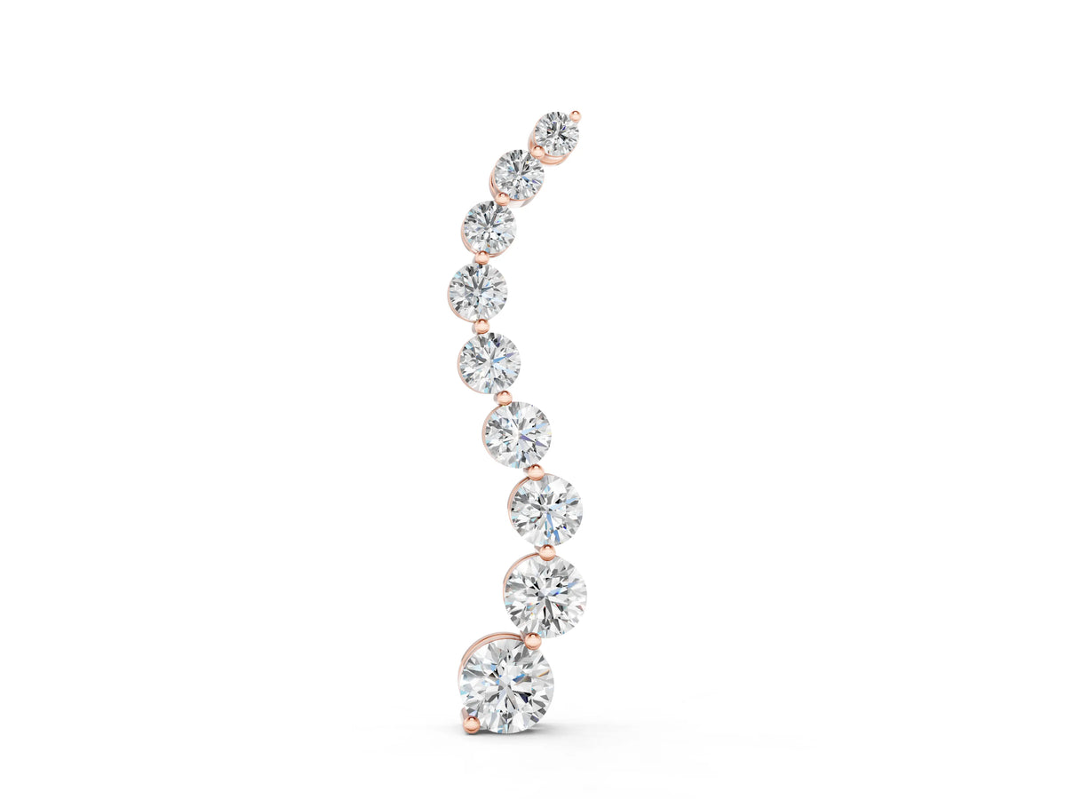 Rose gold Round Diamond Graduated Prong Set Pendant