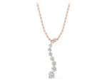Rose gold Round Diamond Graduated Prong Set Pendant_1