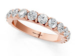 Rose gold Round Diamond Half Eternity Band with Classic Prong Setting_1