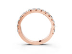 Rose gold Round Diamond Half Eternity Band with Classic Prong Setting_3