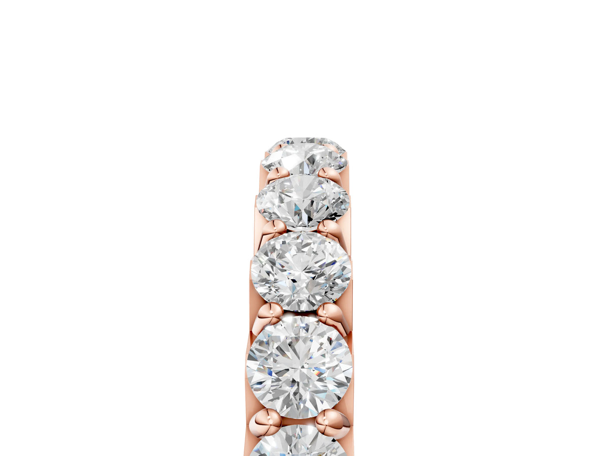 Rose gold Round Diamond Half Eternity Band with Classic Prong Setting_5