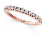 Rose gold Round Diamond Half Eternity Band with Pavé Setting and Shared Prong_1