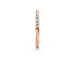 Rose gold Round Diamond Half Eternity Band with Pavé Setting and Shared Prong_2
