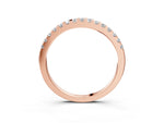 Rose gold Round Diamond Half Eternity Band with Pavé Setting and Shared Prong_3