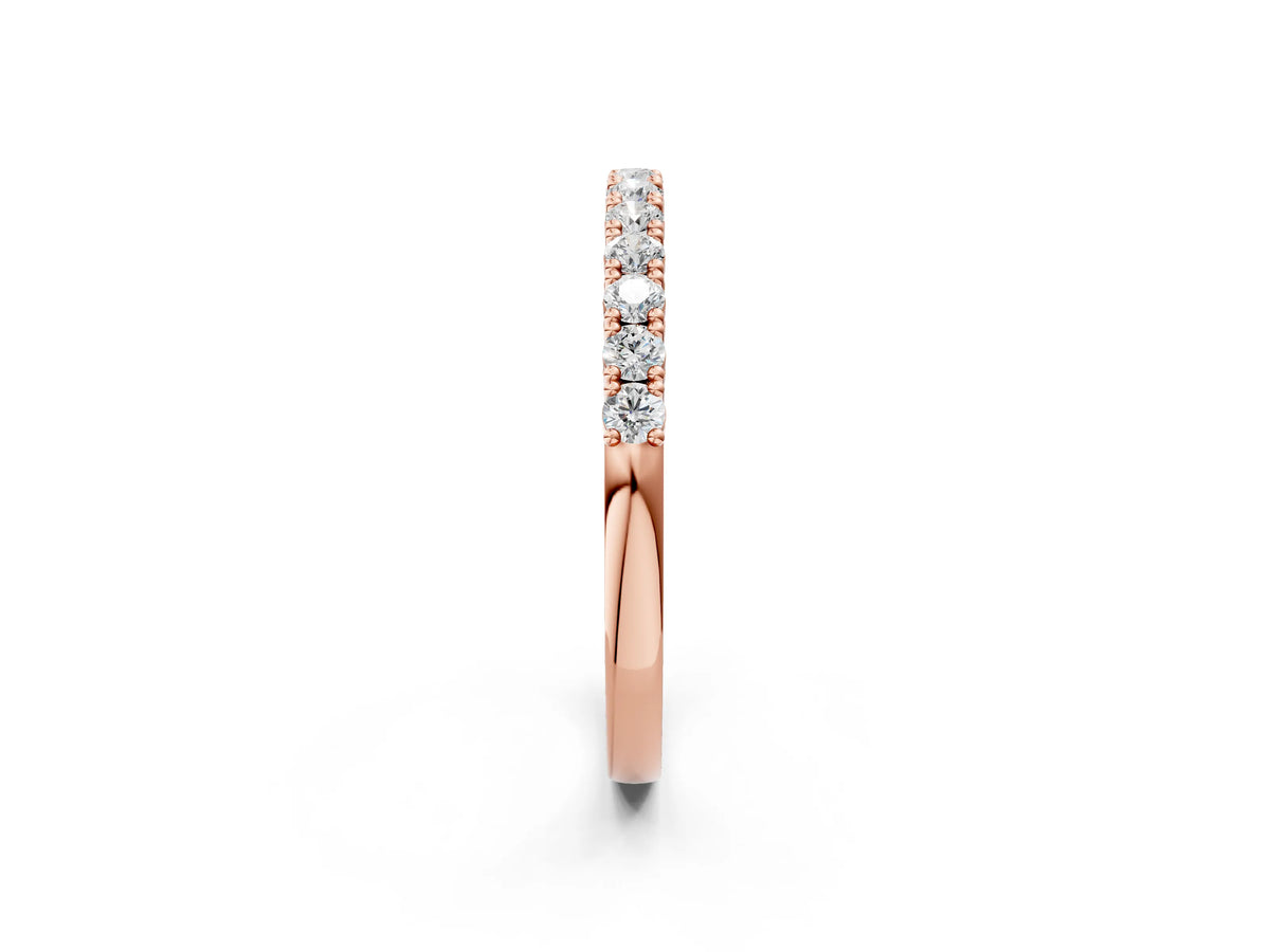 Rose gold Round Diamond Half-Eternity Band with Shared Prong Setting_2